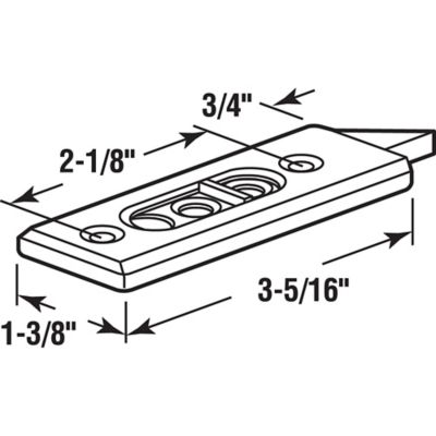 Image showing  Tilt Latch Pair, White Plastic Construction, Spring-Loaded, 2-1/8 in. Hole Centers, 1 Pair, F 2728
