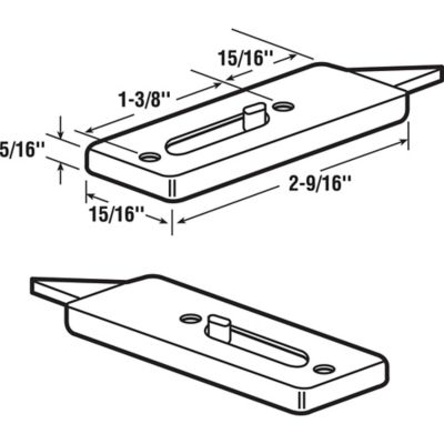 Image showing  2-9/16 in., White Plastic, Spring-Loaded Tilt Latch 1 Pair), F 2737