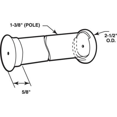 Image showing  1-3/8 in. Wooden Closet Pole Socket, 2 pk., N 6794