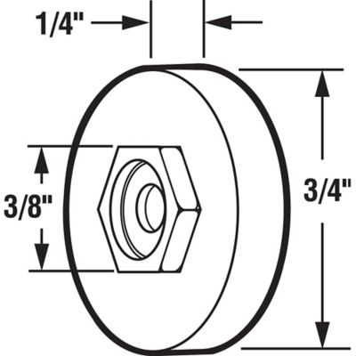 Image showing  Sliding Screen Door High Density Polyethylene Ball Bearing Roller and Threaded Hex Hub, 2 pk., B 629