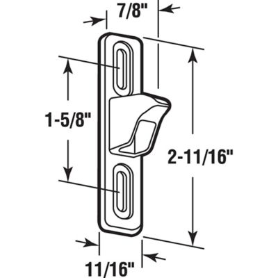 Image showing  Chrome Plated Diecast, Sliding Door Keeper, E 2040