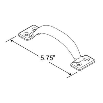 Image showing  Gate Pull, 5-3/4 in., Steel Construction, Zinc-Plated Finish 1 pk., MP18707-1