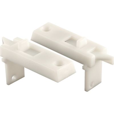 Prime-Line Tilt Latch Pair, Spring Loaded Vinyl Tilt Latch Replacement Part, 1-11/16 in. Hc, White Plastic Pair, F 2642