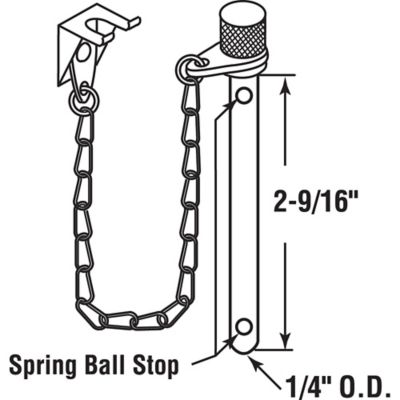 Image showing  Sliding Patio Door Lock Pin, 2-5/8 in., Steel Pin, Chrome Finish, S 4066