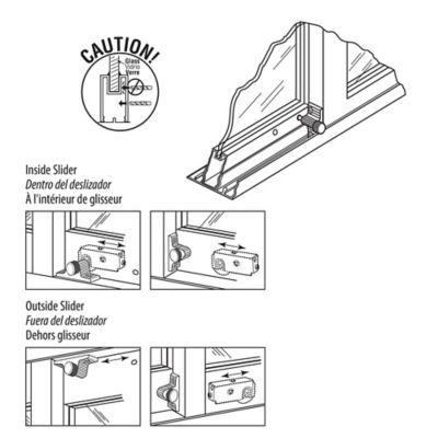 Image showing  Twist-In Patio Door Lock, 1-9/16 in., Cast Zamak Construction with Aluminum Bolt, White Painted Finish, U 9850