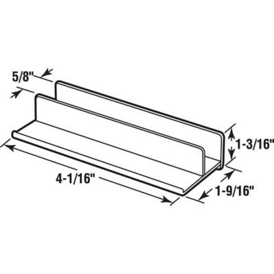 Image showing  Sliding Shower Door Bottom Guide, 5/8 in. Channels, Plastic Construction, M 6221