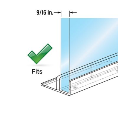Image showing  Sliding Shower Door Bottom Guide, 5/8 in. Channels, Plastic Construction, M 6221