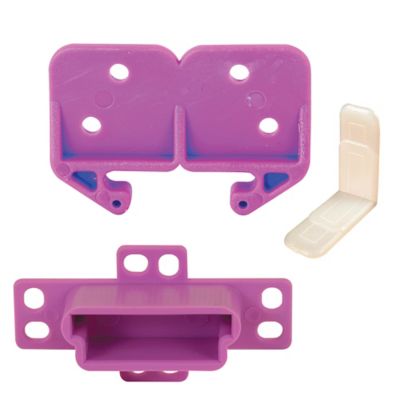 Prime-Line Drawer Track Backplate, 1-1/4 in. Opening, Plastic, Purple, 2 pk., MP7133-KT