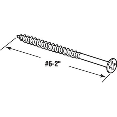 Image showing  Drywall Screws, #6 x 2 in., Coarse Thread, Phillips Head Drive, Flat, 100 pk., MPSC7849-100