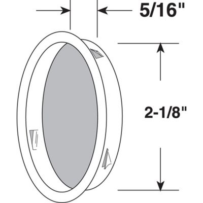 Image showing  2-1/8 in. Flush, Round, Closet Door Pull, 2 pk., N 7137
