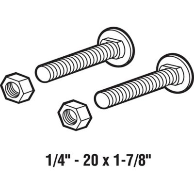 Image showing  1/4-20 Carriage Bolts and Nuts with Smooth, Domed Heads, 12 pk., GD 52103