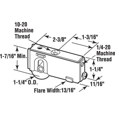 Image showing  1-1/4 in. Steel Roller Assembly with Ball Bearing and Plain Back Housing for Blomberg, D 1541