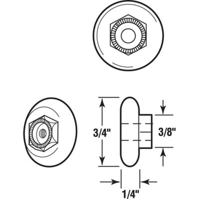Image showing  3/4 in. Nylon Roller for Sliding Shower Doors, 4 pk., M 6151