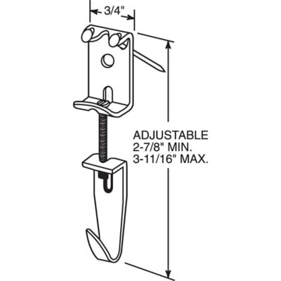Image showing  2-7/8 in. to 3-11/16 in. Steel Zinc Plated Finish Picture and Mirror Hanger, U 9131