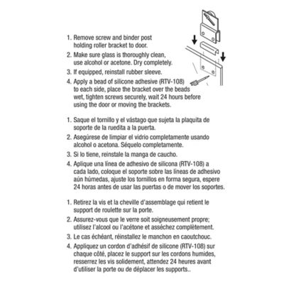 Image showing  Frameless Shower Door Top Bracket Roller Assembly, 3/4in. Wheel, Extruded Aluminum Fits 3/16 in. Glass, 2 pk., M 6145