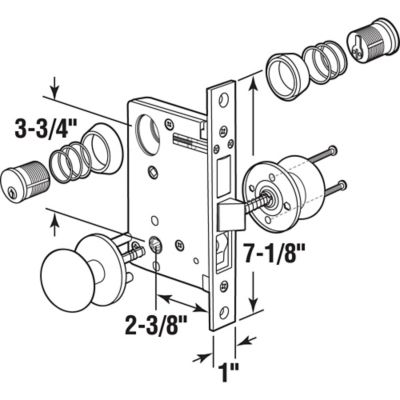 Image showing  2-1/2 in. Backset, Entrance Mortise Lockset, Wrought Solid Brass, Left Handed, SE 27570