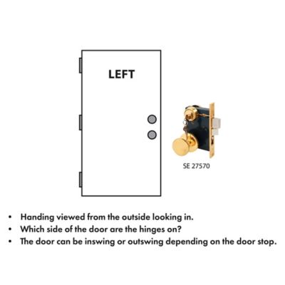 Image showing  2-1/2 in. Backset, Entrance Mortise Lockset, Wrought Solid Brass, Left Handed, SE 27570