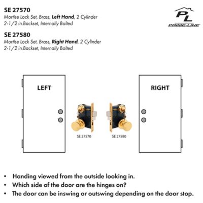 Image showing  2-1/2 in. Backset, Entrance Mortise Lockset, Wrought Solid Brass, Left Handed, SE 27570
