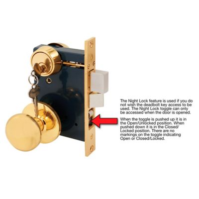 Image showing  2-1/2 in. Backset, Entrance Mortise Lockset, Wrought Solid Brass, Left Handed, SE 27570