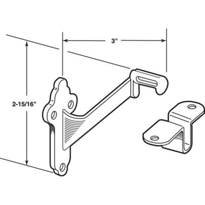 Image showing  Staircase Handrail Support Bracket, Diecast Zinc Construction, Bright Brass-Plated 1 Set, MP9046