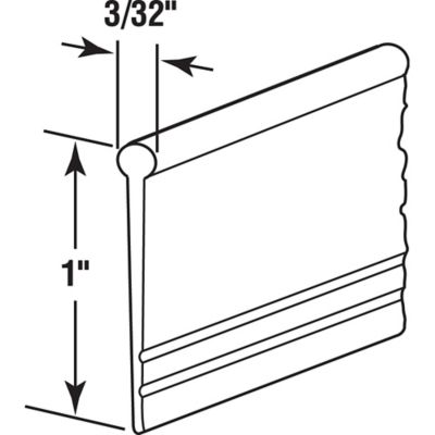 Image showing  Vinyl Shower Door Bottom Sweep, 37 In. x 1 In. Strip, Clear (Single Pack), M 6184