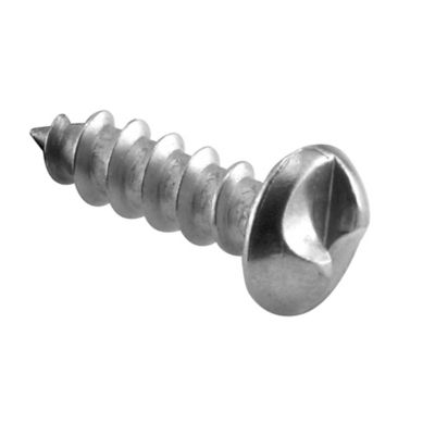 Prime-Line One-Way Pan Head Sheet Metal Screw, #10 x 5/8 in., Steel, Chrome 100 pk.