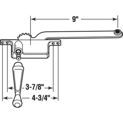 Image showing  9 in. Diecast Casement Operator, Left Hand, Square Type, H 3710