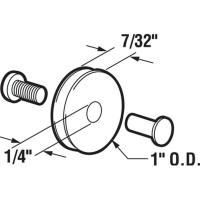 Image showing  1 in. Nylon Screen Door Roller Assembly, Air Control, 2 pk., B 551