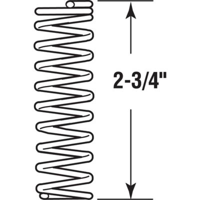Image showing  Compression Spring, Spring Steel Construction, Nickel-Plated Finish, 0.072 Ga x 1/2 in. x 2-3/4 in., 2 pk., SP 9710