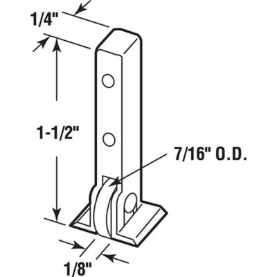 Image showing  Sliding Window Roller Assembly, 7/16 in. Flat Nylon Roller, 4 pk., G 3004