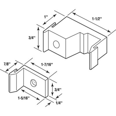 Image showing  Sliding Shower Door Bumper and Jamb Guide, 1-1/2 in. Width, Plastic, 2 Sets, M 6218