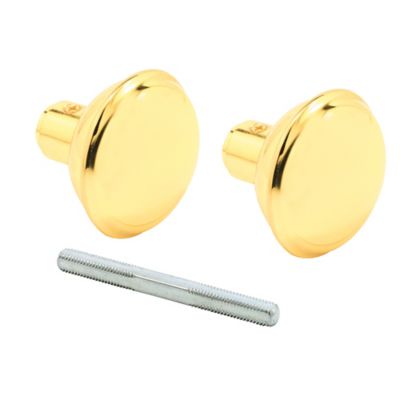 Prime-Line Solid Brass Vintage Style Door Knobs, 2-3/16 in. Outside Diameter, 2 Set Screws, E 2297