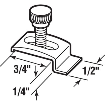 Image showing  Storm Door Panel Clip with Screws, 1/4 in., Aluminum, 8 pk., T 8724