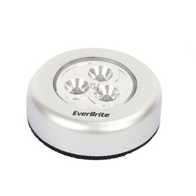 Prime-Line Three LED Push Light, 10 Lumen, Plastic Construction, Adhesive, 10 pk., E101003