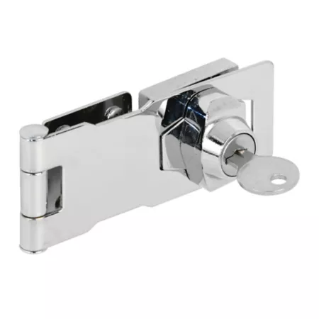 Prime-Line Keyed Latch Lock Cabinets and More 4 x 1-5/8 in Steel ChromeSingle Pack U 9951 Gate Hardware