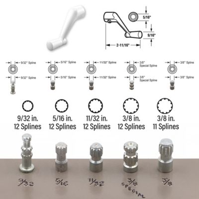 Image showing  5/16 in. Bore, White, Casement Operator Crank Handle, H 3712