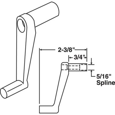 Image showing  3/4 in. Stem Window Crank Handles, 2 pk., R 7225