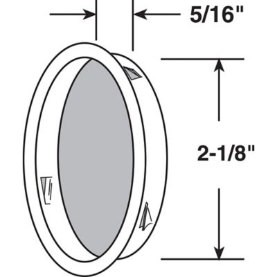 Image showing  Mortise Closet Door Pull, 5/16 in. Depth x 2-1/8 in. Outside Diameter, Steel, Satin Nickel Finish, 2 pk., N 7209