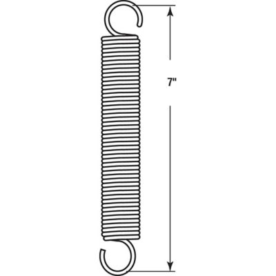 Image showing  Extension Spring, Spring Steel Construction, Nickel, 0.105 Ga x 1-1/16 in. x 7 in., Single Loop Open, 1 pk., SP 9628