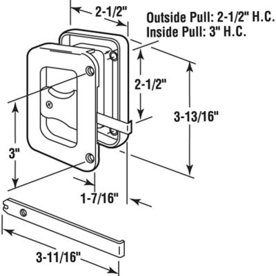 Image showing  Black Plastic Hat Section Screen Door Handle and Latch, A 187