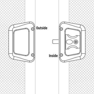 Image showing  Black Plastic Hat Section Screen Door Handle and Latch, A 187