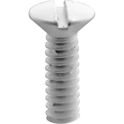 Prime-Line Switch Plate Cover Screw, #6-32 x 1/2 in., White Painted, 100 pk., U 9191
