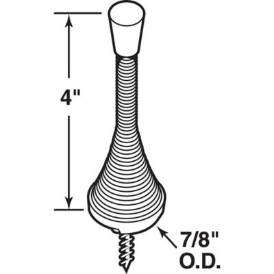 Image showing  Spring Steel Door Stop, Zinc Plated, Satin Nickel, Rubber Tip, Baseboard Mount, 5 pk., MP10127