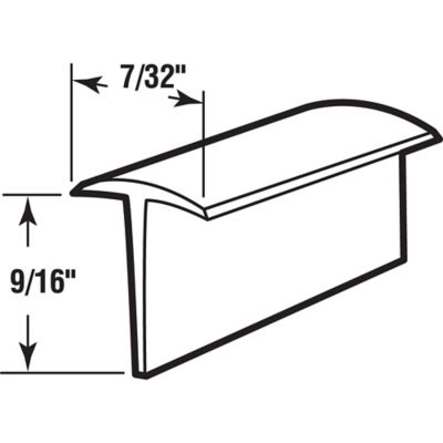 Image showing  9/16 in. x 37 in. Gray Vinyl Storm Door Bottom Sweep (Single Pack), T 8680