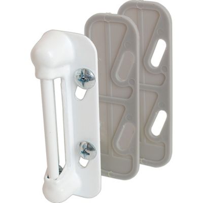 Prime-Line Aluminum Painted White, Spring-Loaded Screen Door Strike Plate Set, K 5117