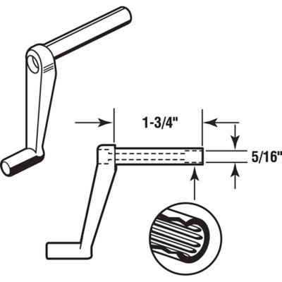 Image showing  1-3/4 in. Stem, Brown Plastic Window Crank Handle, 2 pk., R 7001