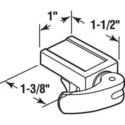 Image showing  7/8 in. White-Painted Diecast Vinyl Patio Door Lock with Adjustable, U 10547