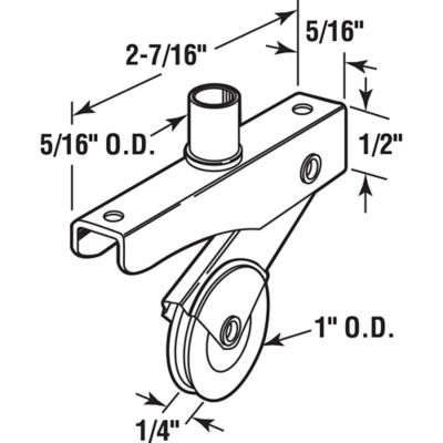 Image showing  1 in. Steel Screen Door Roller, 2 pk., B 702