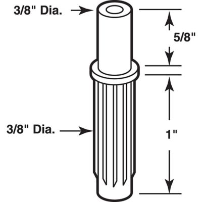 Image showing  Bi-Fold Door Top Pivot and Top Guide, 3/8 in. Outside Diameter, Plastic Construction, White, 4 pk., MP6672-4