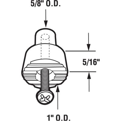 Image showing  Door Holder Tip, 1 in. x 3/4 in., Rubber, Black, Includes Fasteners, 10 pk., MP4557
